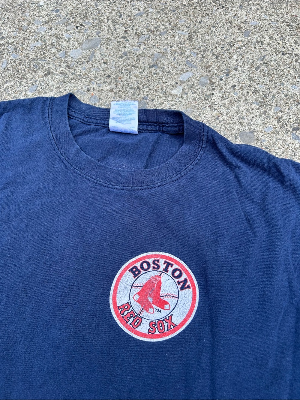 Gildan Navy Boston Red Sox Logo Short Sleeve Tee